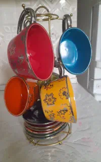 فنجان و نعلبکی رنگی و شیک