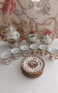 سرویس چایخوری یا شیرخوری گل برجسته