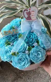 گل روبانی آبی پاستیلی