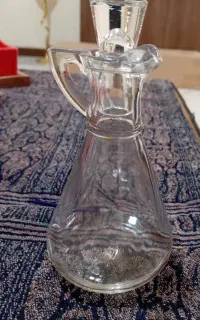 ظرف کریستال عتیقه جای سس ، روغن و مایعات
