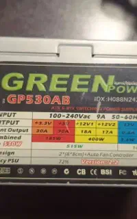 پاور کامپیوتر گرین GP530AB 530W سرویس توسط گرین