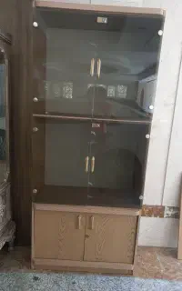 کتابخانه  MDF کاملا سالم (  شیشه ای و کمدی