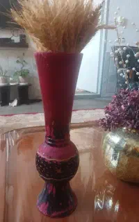 شمعدانی رو میزی،گلدان چوبی و میز دراور