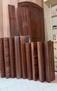 شلف MDF با روکش چوب،ست ۱۰ تکه،طول های مختلف