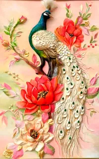 آموزش تابلوی طاووس برجسته