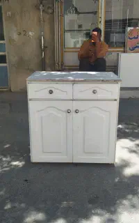 کابینت فلزی با سنگ گرانیت ودوعدد کشو