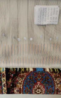 قالی نیمه بافته شده به همراه مصالح جفت