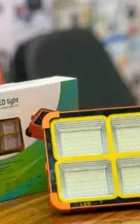 نورافکن شارژی HG-66 با پنل خورشیدی و نور چندرنگ