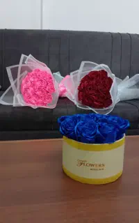 انواع دسته گل و باکس گل های ربانی و شمعی ۲۲ تومن