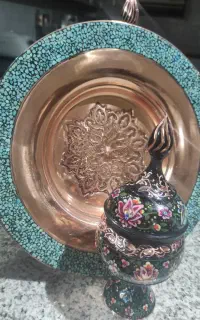 ظروف مسی فیروزه کاری
