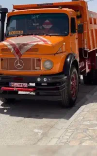 حمل ماسه پوکه ونخاله ومصالح ساختمانی با بنز تک