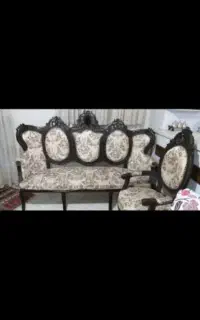 مبل سلطنتی ۹ نفره چوب با میزناهارخوری