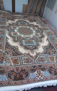 فرش ماشینی ۹متری جفت کرم رنگ