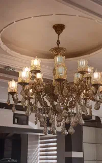 لوستر ۸ شاخه ۱۶ شعله ی برنجی