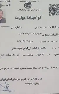 تشخیص رنگ سیار و کارشناسی فنی خودرو ۱۰۰%تضمینی