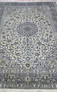 فرش جفت ۱۲ متری کرک کاشان رنگ طوسی