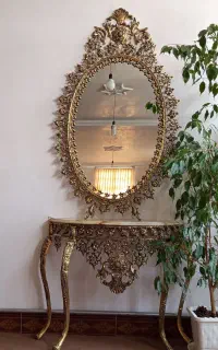 بوفه و اینه شمعدان جنس برنز