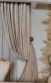 یک جفت والان پرده مخمل ترک ، در حد نو
