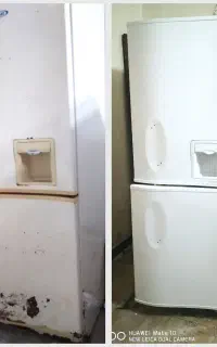 نقاشی رنگ آمیزی یخچال فریزر. ساختمان و کابینت و...