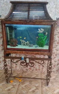 فروش آکواریوم کلبه ای چوب گردو