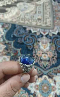 انگشتر نقره یاقوت کبود