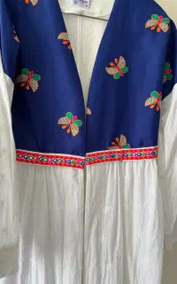 مانتو سفید خامه دوزی
