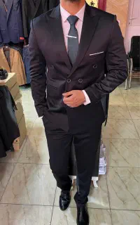 کت و شلوار دبل سرمه ای(بابک استایل)