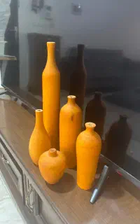 گلدان سالونگ پنج تایی جنس کار چوب