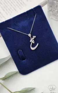 پلاک نگینی مدل هیچ عیار هک شده نقره برف