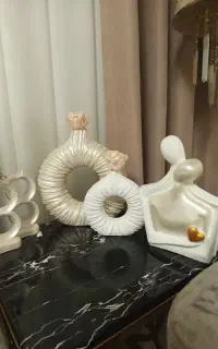 ست دکوری گلدان ومجسمه و شمعدان