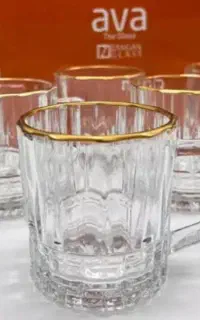 انواع نیم لیوان های چای خوری لب طلایی