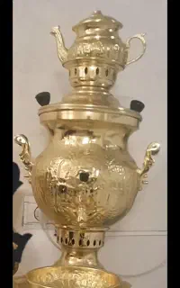 سماور زغالی طلایی
