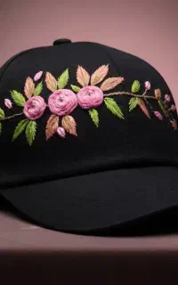 کلاه کتان گلدوزی شده با دست