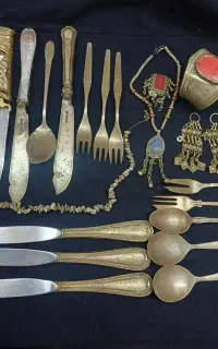 گردنبند گوشواره دستبند قاشق چنگال عتیقه کلکسیونی