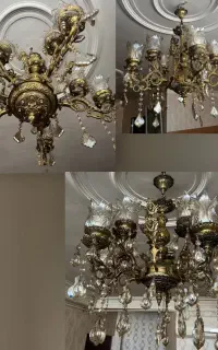 لوستر و میزتلویزیون برنز و چوبی
