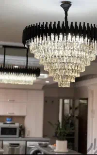 لوستر سقفی و آویزی کریستال برگی و کاردی