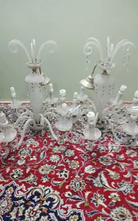 لوستر قدیمی  6 شاخه کریستال اویزدار