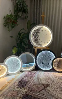 تابلو ماه و ساعت و آیینه