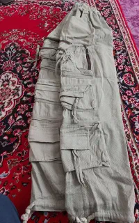 شلوار کتان ۱۰ جیب نونو یکم بزرگ هست برام