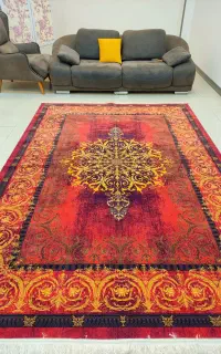 ۳تخته فرش۶و۴و۴متری دیبا کاشان ابریشم ۱۲۰۰شانه