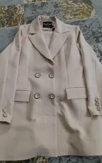 کت شلوار زنانه سایز 2 نو رنگ کرمی
