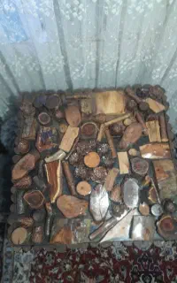 میز چهار نفره  چوب جنگلی با صندلی و نیمکت