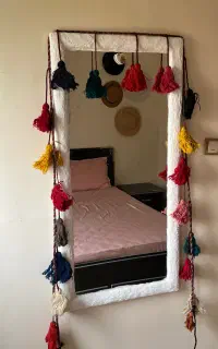 پرده سنتی منگوله پشمی