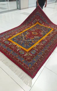 فرش دستباف(بساک)۶متریهای قشقای گل ابریشم رنگ گیاهی