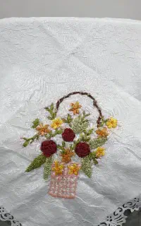 رومیزی و رو پشتی روبان دوزی