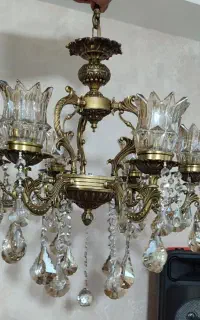لوستر نو بدون استفاده ۶شاخه برنجی