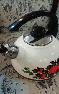 کتری لعابی آلمانی سوت زن نو وقهوه خوری