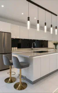 کابینت و میزکار سفید اکلیلی