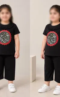 ست بلوز شلوار برمودا دخترانه ویژه محرم در دو طرح