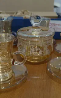 فنجان نعلبکی + قندان دست ساز لهستانی کمبی Combi